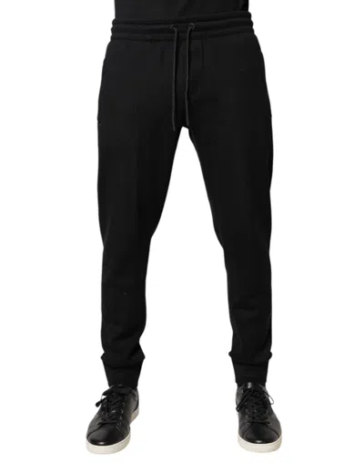 Pre-owned Dolce & Gabbana Black Cotton Jogger Jogging Men's Pants ()
