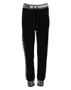 Dolce & Gabbana Black Cotton Jogger Logo Waist Pants In Black