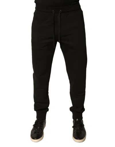 Dolce & Gabbana Black Cotton Jogger Men Sweatmen's Men's Pants