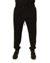 Dolce & Gabbana Black Cotton Mid Waist Jogger Sweatpants Pants In Black