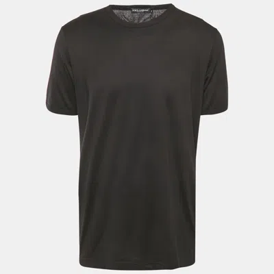 Pre-owned Dolce & Gabbana Black Cotton Knit Crew Neck T-shirt Xxl