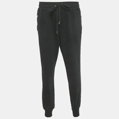 Pre-owned Dolce & Gabbana Black Cotton Knit Jogger Pants 4xl
