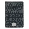 Dolce & Gabbana Black Cotton Leather Wallets In Black