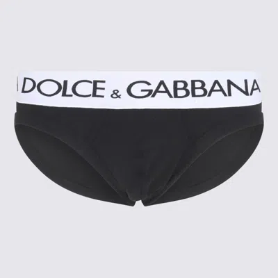 Dolce & Gabbana Black Cotton Logo Briefs In Nero