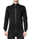 Dolce & Gabbana Black Cotton Logo Full Zip Men Bomber Jacket In Black