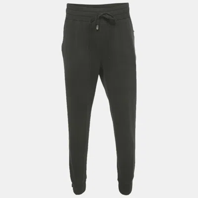 Pre-owned Dolce & Gabbana Black Cotton Logo Plaque Joggers 4xl