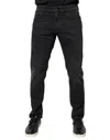 Dolce & Gabbana Black Cotton Logo Plaque Regular Denim Men's Jeans In Black