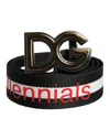 Dolce & Gabbana Black Cotton Logo Print Dg Buckle Belt