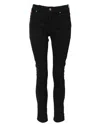 Dolce & Gabbana Black Cotton Logo Skinny Mid Waist Denim Jeans In Black