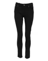 Dolce & Gabbana Black Cotton Logo Skinny Mid Waist Denim Jeans In Black