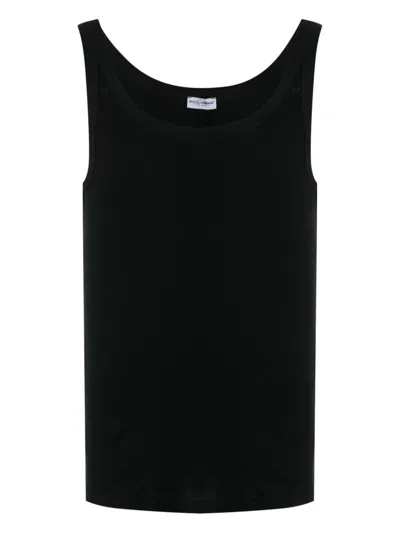 Dolce & Gabbana Men Marcello Ribbed Tank Top In Black