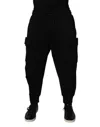 Dolce & Gabbana Black Nylon Cargo Jogger Men Sweatmen's Men's Pants In Black