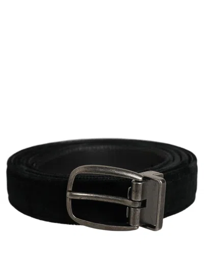 Dolce & Gabbana Black Cotton Metal Buckle Classic Men Belt