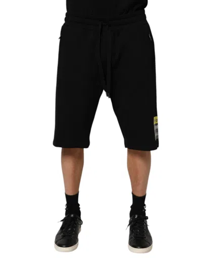 Pre-owned Dolce & Gabbana Black Cotton Mid Waist Casual Bermuda Men's Short ()