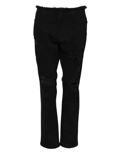 Dolce & Gabbana Black Cotton Mid Waist Flared Denim Women's Jeans