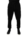 Dolce & Gabbana Black Cotton Stretch Jogger Sweatmen's Men's Pants In Black