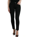 DOLCE & GABBANA BLACK COTTON MID WAIST SKINNY DENIM JEANS