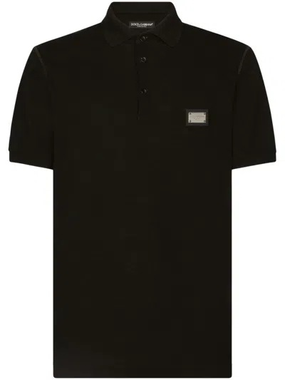Dolce & Gabbana Polo With Logo In Black
