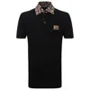 Dolce & Gabbana Black Cotton Leopard Collar Polo T-shirt