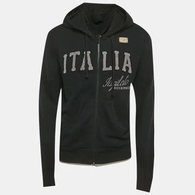 Pre-owned Dolce & Gabbana Black Cotton Raw Edge Jacket Xs