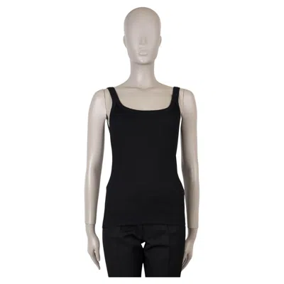 Pre-owned Dolce & Gabbana Black Cotton Rib-knit Tank Top Shirt 40 S