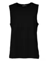 Dolce & Gabbana Black Cotton Sleeveless Round Neck Tank T-shirt