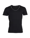 Dolce & Gabbana Black Silver Chain Short Sleeve T-shirt