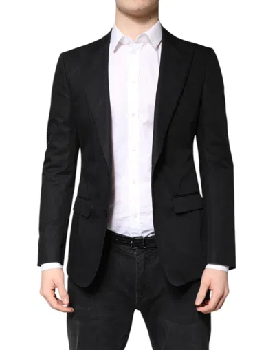 Pre-owned Dolce & Gabbana Black Cotton Single Breasted Men Coat Men's Blazer ()
