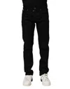 Dolce & Gabbana Black Cotton Skinny Denim Men's Jeans In Multi