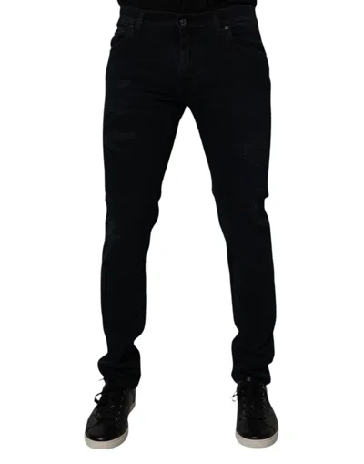 Pre-owned Dolce & Gabbana Black Cotton Skinny Denim Men Men's Jeans ()