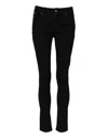 Dolce & Gabbana Black Cotton Logo Skinny Mid Waist Denim Jeans In Black