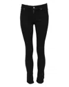 Dolce & Gabbana Black Cotton Logo Skinny Mid Waist Denim Jeans In Black