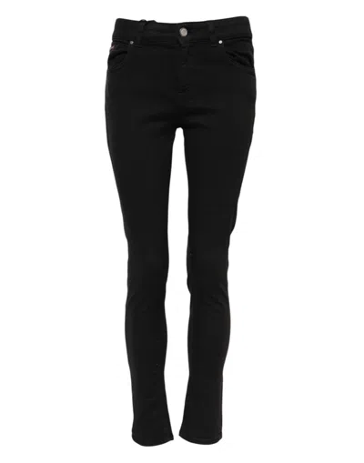 Pre-owned Dolce & Gabbana Black Cotton Skinny Mid Waisted Denim Women's Jeans ()