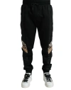 DOLCE & GABBANA BLACK COTTON SLIM STRETCH JOGGER PANTS