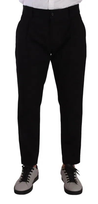 Dolce & Gabbana Black Cotton Stretch Chinos Trouser Men's Jeans