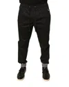 Dolce & Gabbana Black Cotton Stretch Jogger Sweatmen's Men's Pants In Black