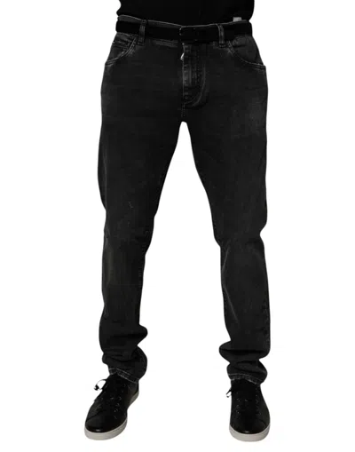 Pre-owned Dolce & Gabbana Black Cotton Stretch Men Skinny Denim Men's Jeans ()