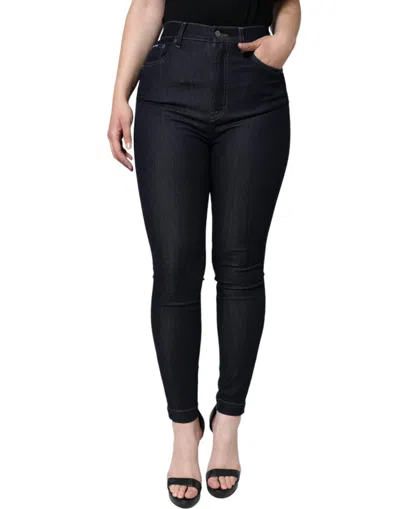 DOLCE & GABBANA DOLCE & GABBANA BLACK COTTON STRETCH SKINNY DENIM WOMEN'S JEANS