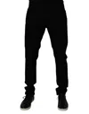 Dolce & Gabbana Black Tattered Cotton Skinny Men Denim Jeans In Black