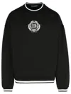 Dolce & Gabbana Crewneck Sweatshirt With Ribbed Cuffs And Hem In Black