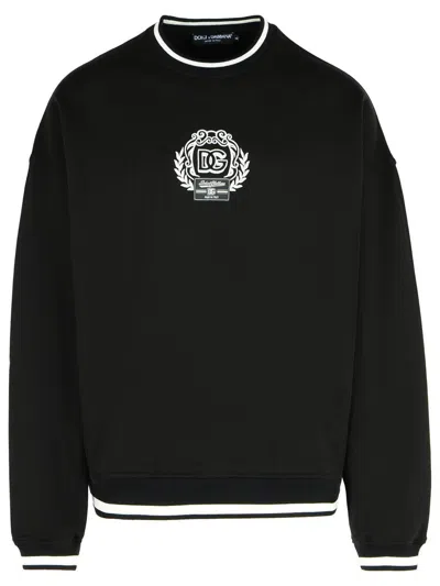 DOLCE & GABBANA DOLCE & GABBANA BLACK COTTON SWEATSHIRT