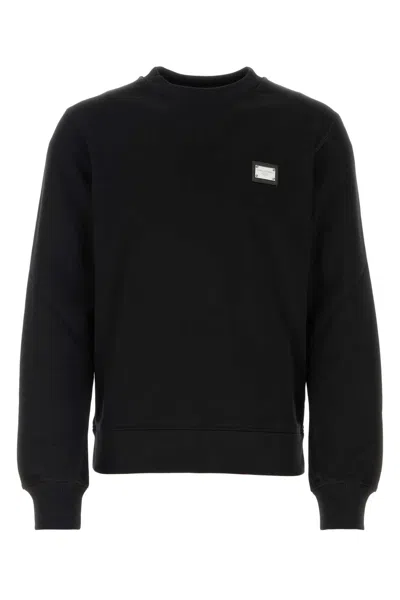 Dolce & Gabbana Black Cotton Sweatshirt In Nero