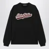 Dolce & Gabbana Logo Patch Cotton Crew Neck Sweatshirt In Black