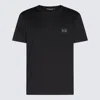Dolce & Gabbana Black Cotton T-shirt With Silver Plaque Logo