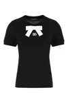 Dolce & Gabbana Bow Detail Crew Neck Short Sleeve T-shirt In Black