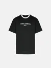 Dolce & Gabbana Black Cotton T-shirt In Black