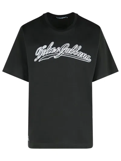 DOLCE & GABBANA DOLCE & GABBANA BLACK COTTON T-SHIRT
