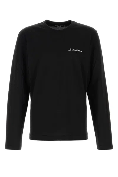 DOLCE & GABBANA BLACK COTTON T-SHIRT