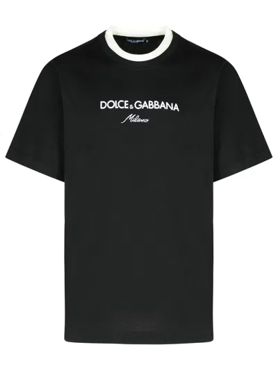 DOLCE & GABBANA BLACK COTTON T-SHIRT