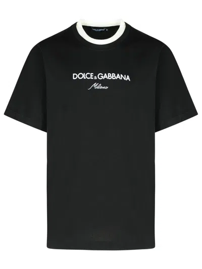 DOLCE & GABBANA DOLCE & GABBANA BLACK COTTON T-SHIRT